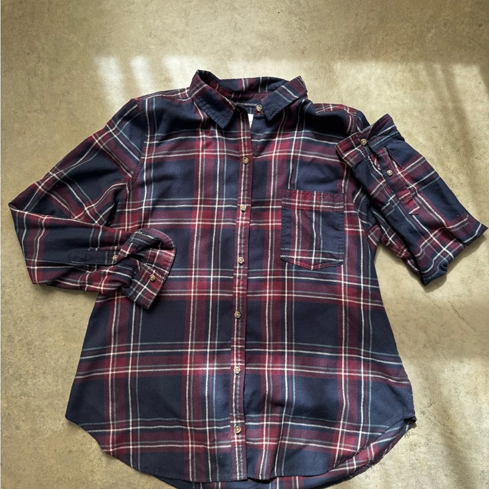 Abercrombie & Fitch Red and Blue Plaid Shirt